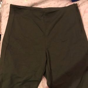 High waist army green pants